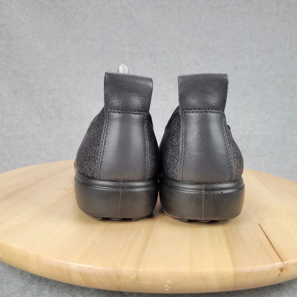 ECCO Soft 7 Gore Tex Slip On Sneakers Charcoal Grey Leather Waterproof Womens 40